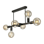 Luster na šipci ASTRID 6xE27/60W/230V crna