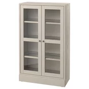 HAVSTA Vitrina sa soklom, sivo-bež/bistro staklo, 81x37x134 cm
