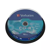 VERBATIM CD-R 52X 700MB 10-CAKE (0023942434375)