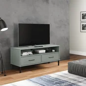 Vidaxl vidaXL OSLO TV omarica s kovinskimi nogami, siva, borova