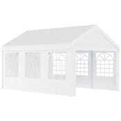 Outsunny Outsunny Zunanji zunanji gazebo poročni party šotor beli jekleni okvir (6m x 4m x2,8m), (20752920)
