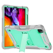 Nikcorp Vzdržljiv zaščitni etui za iPad Air 4/5 in Pro 11 z ročajem, stojalom in ramenskim pasom, metino zelena barva