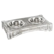 Trixie Set cinija na drvenom postolju Wooden Bowl Set - 2 x 0.45 l