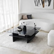 Hanah Home Klub sto Saga Square, 90x35x90 cm, Crni