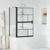 vidaXL Kopalna tuš zavesa Črna in prozorna 80 x 67 x 129.5 cm