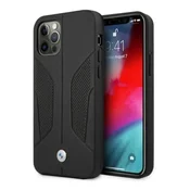 Bmw Usnjen ovitek BMW za iPhone 12 Pro Max črne barve