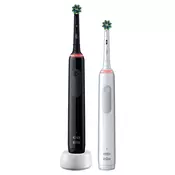Oral-B Pro 3 – 3900 električni zobni ščetki, Braun dizajn, črna in bela
