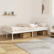 Greatstore Kovinski posteljni okvir z vzglavjem bel 120x200 cm