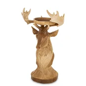 Božični svečnik rjave plastike 29,5x17x13 cm Casa Roma