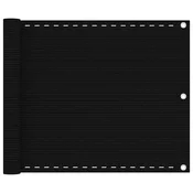 Vidaxl Balkonsko platno črno 75x600 cm HDPE