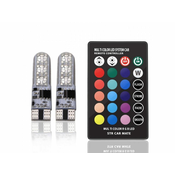 Alum online RGB LED avto žarnice W5W T10 z daljinskim upravljalnikom, 2 kom