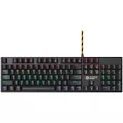 Canyon wired black mechanical keyboard with colorful lighting system104PCS rainbow backlight LED,also can custmized backlight,1.8M braided
