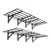 VEVOR Garažna polica 2 nivoja stenska montaža 610x914 mm črna jeklena