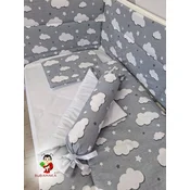 Bubamara037 Set za krevetac sa ravnom ogradicom, 120x60cm, Šareni