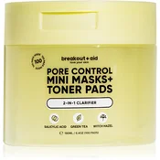 breakout + aid Pore Control Mini Masks + toner Pads tonizirajoče blazinice s salicilno kislino 100 kos