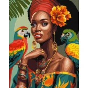 Ideyka Slikanje po številkah – Afriška modna ikona 40 x 50 cm