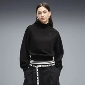 PUMA HER Relaxed Mock Neck Crew Sweatshirt Women, Clothing, Black, S