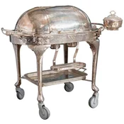 Casa Padrino Luxury Baroque Hotel Serving Trolley Silver - Baroque Style Trolley - Hotel Accessories