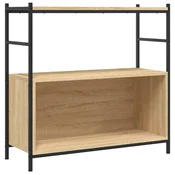Vidaxl Knjižna polica sonoma hrast 80x30x78,5 cm inž. les in železo