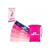 Komplet 5 vadbenih elastik MP Sport, roza
