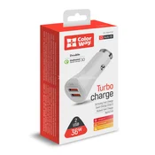 Punjac za automobil ColorWay 2USB Quick Charge 3.0 (36W) bijeli (CW-CHA011Q-WT)