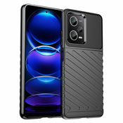 slomart thunder case case xiaomi poco x5 pro 5g/redmi note 12 pro silikonski oklepni etui črn