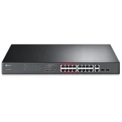 TP-Link 16-Port PoE Switch (TL-SL1218MP) [unmanaged,  2x Gigabit Port, 2x SFP, Priorität-Modus]