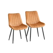Songmics Set dveh jedilnih stolov 60x501x886 cm rjave barve