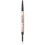 Eveline Cosmetics Brow & Go! vodoodporen svinčnik za obrvi s krtačko 2v1 odtenek Dark Brown 4 g