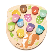 Drveni žir How Many Acorns? Tender Leaf Toys 10 dijelova tockastih žirova od 18 mjeseci starosti