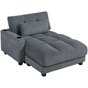 Homestar Sofa postelja 114x147x86 cm siva