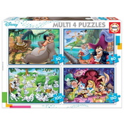 Puzzle Multi 4 Disney Educa 50-80-100-150 delov od 5 leta