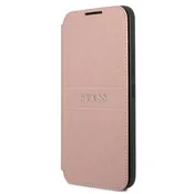 Ovitek Guess Saffiano Stripes Book za Samsung S22+ S906 - roza