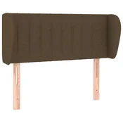 Vidaxl Vzglavje z ušesi temno rjavo 93x23x78/88 cm blago