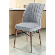 Hanah Home set trpezarijskih stolica Flex 8 kom, siva tkanina Babyface, drvene noge boje oraha