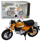 LEAN TOYS Motocikel retro klasičen, rumen, s svetlobnim efektom, 1:12