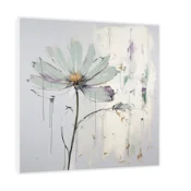 Canvas Slika na platnu Pastelni cvet II, 40x40 cm, Sa ramom, Bela