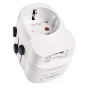 Univerzalni potovalni adapter za tujino (ZDA, Azija, Afrika), 1xUSB-C, 1xUSB-A
