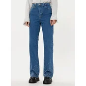 Pieces Jeans hlače 17153496 Modra Straight Fit