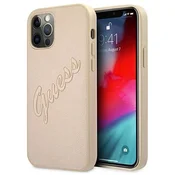 Guess Etui Guess Saffiano Vintage Script za iPhone 12 Pro Max - zlato