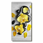 tulup.si Steklena navpična ura Cvetje obarvani kamni 30x60 cm