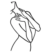Wallity Zidna dekoracija Woman Lines, 53x86cm, Crna