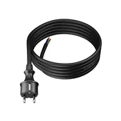 shumee 3 m priključni kabel z ravnim vtičem 250 V 16 A 3 x 2,5 mm2 IP44 H05RR-F PP-40H črne barve W-97276