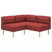 LILLEHEM Modularna ugaona sofa dvosed, Gunnared/smede-crvena drvo
