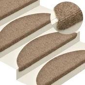 Prostirke za stepenice, samoljepljive, 15 kom, 56x17x3 cm, bež, poluokrugle