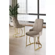 HANAH HOME Set stolica (6 delova) Puva Cappuccino Gold