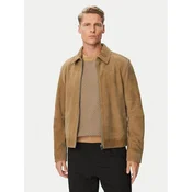 BOSS Usnjena jakna H-Malbano7 50563869 Temno bež Regular Fit