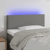 vidaXL LED posteljno vzglavje temno sivo 80x5x78/88 cm blago