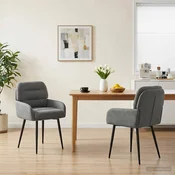 vidaXL Jedilni stoli 2 pcs Žamet Temno siva 59 x 59,5 x 90 cm