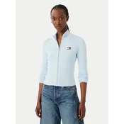 Tommy Jeans Pletena jopica DW0DW20967 Svetlo modra Slim Fit